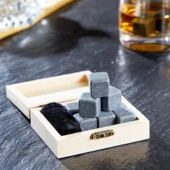 Whisky Steine in Holzkiste mit Gravur - On the Rocks