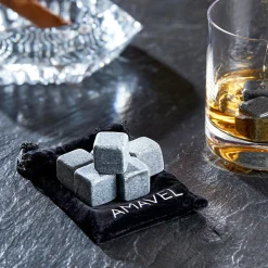 Whisky Steine in Holzkiste mit Gravur - On the Rocks