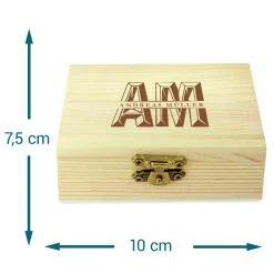 Whisky Steine in Holzkiste mit Gravur - XL Initialen