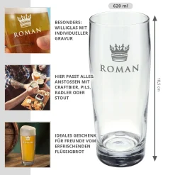 Willibecher mit Gravur - König Krone