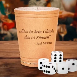 Würfelbecher mit Gravur - Name