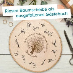 XXL Baumscheibe mit Gravur - Ehebaum