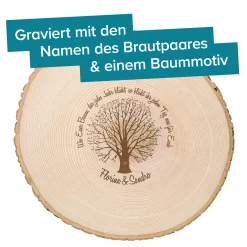 XXL Baumscheibe mit Gravur - Ehebaum
