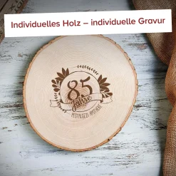 XXL Baumscheibe mit Gravur - Jubiläum