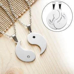 Yin und Yang Anhängerset für Paare - mit Gravur