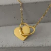 Y Kette mit zwei Herzen - Gold