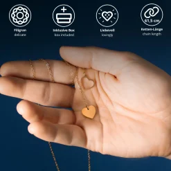Y Kette mit zwei Herzen - Gold