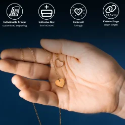 Y Kette mit zwei Herzen in Gold - Initialen Gravur