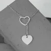 Y Kette mit zwei Herzen - Silber