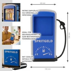 Zapfsäule Blau - Spritgeld Geldgeschenk zum Führerschein